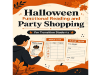 Halloween Functional Reading and Party Shopping Life Skills Special Ed preview