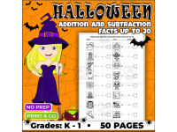 Halloween Math Worksheets – Addition & Subtraction Within 20 preview