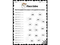 Halloween Place Value Worksheets | 3-Digit Numbers Math Activities preview 2