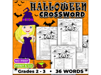 Halloween Vocabulary Crossword Puzzles – 4 Printable Word Games for Ki preview