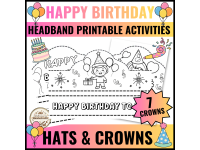 Happy Birthday Crown Hats Headbands Printable Crafts preview