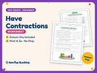 Have Contractions Worksheet – 3rd Grade Punctuation Practice preview