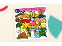 Healthy Foods Clip Art – 48 PNG Color & B&W Set preview