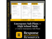 High School Math Emergency Sub Plans BUNDLE - 3 Courses, 15 Days preview