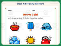 Hot and Cold Pictures Worksheet – 1st Grade Measurement Practice preview 4