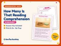 How Many Is That Reading Comprehension Worksheet – Kindergarten preview