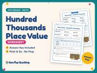Hundred Thousands Place Value Worksheet – 4th Grade Math Practice preview
