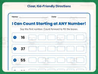I Can Count Starting at any Number Worksheet – 1st Grade Counting preview 4