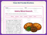 Idaho Word Search Worksheet – 3rd Grade States Practice + Answer Key preview 4
