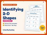 Identifying 2-D Shapes Worksheet – Kindergarten Geometry Practice preview