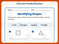 Identifying 2-D Shapes Worksheet – Kindergarten Geometry Practice preview 4