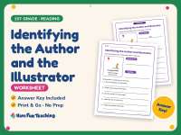 Identifying the Author and the Illustrator Worksheet – 1st Grade preview