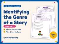 Identifying the Genre of a Story Worksheet – 2nd Grade Genres Practice preview