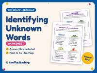 Identifying Unknown Words Worksheet – 2nd Grade Context Clues Practice preview