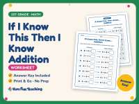 If I Know This Then I Know Addition Worksheet – 1st Grade Properties preview
