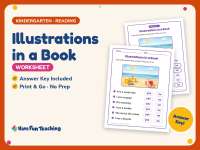 Illustrations in a Book Worksheet – Kindergarten Text Features preview