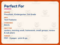 Illustrations in a Book Worksheet – Kindergarten Text Features preview 6