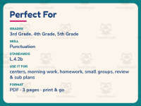 Including End Punctuation Worksheet – 4th Grade Grammar Practice preview 6