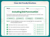 Including End Punctuation Worksheet – 4th Grade Grammar Practice preview 4