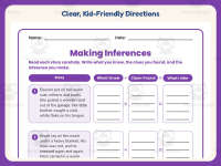 Inferences Chart Worksheet – 3rd Grade Reading Practice + Answer Key preview 4
