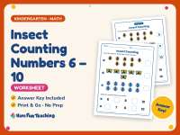 Insect Counting Numbers 6 – 10 Worksheet – Kindergarten Insects preview