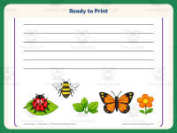 Insects Worksheet: Insect Writing Paper – 1st Grade Lined Paper preview 7