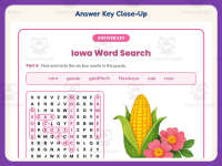 Iowa Word Search Worksheet – 3rd Grade States Practice + Answer Key preview 7