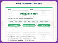 Irregular Verbs Worksheet – 3rd Grade Grammar Practice + Answer Key preview 4