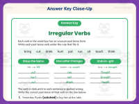 Irregular Verbs Worksheet – 3rd Grade Grammar Practice + Answer Key preview 7