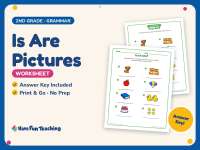 Is Are Pictures Worksheet – 2nd Grade Verbs Practice + Answer Key preview