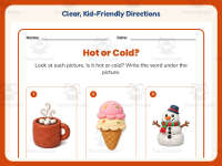 Is it Hot or Cold Worksheet – Kindergarten Measurement Practice preview 4