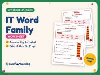 IT Word Family Worksheet – 1st Grade Word Families Practice preview