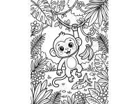 Jungle Safari Adventure: A Cute Kawaii Animals Coloring Book for Kids preview 2
