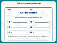 Just the Factors Worksheet – 4th Grade Math Practice + Answer Key preview 4