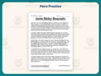 Justin Bieber Biography Reading Comprehension Worksheet – Biographies preview 7