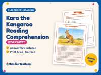 Kara the Kangaroo Reading Comprehension Worksheet – 2nd Grade Animals preview