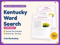 Kentucky Word Search Worksheet – 3rd Grade States Practice preview