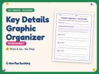 Key Details Graphic Organizer Worksheet – 1st Grade Main Idea Practice preview