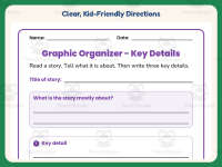 Key Details Graphic Organizer Worksheet – 1st Grade Main Idea Practice preview 4