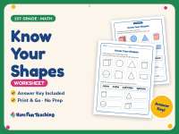 Know Your Shapes Worksheet – 1st Grade Geometry Practice + Answer Key preview