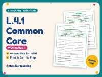 L.4.1 Common Core Worksheet – 4th Grade Prepositions Practice preview