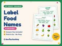 Label Food Names Worksheet – 1st Grade Health and Nutrition Practice preview