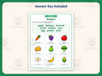 Label Food Names Worksheet – 1st Grade Health and Nutrition Practice preview 3