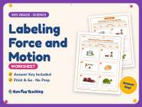 Labeling Force and Motion Worksheet – 3rd Grade Energy & Machines preview