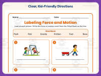 Labeling Force and Motion Worksheet – 3rd Grade Energy & Machines preview 4