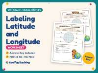 Labeling Latitude and Longitude Worksheet – 4th Grade Geography & Maps preview