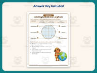 Labeling Latitude and Longitude Worksheet – 4th Grade Geography & Maps preview 3