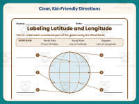 Labeling Latitude and Longitude Worksheet – 4th Grade Geography & Maps preview 4