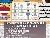 Latvian Picture Vocabulary Flashcards - Home & Furniture preview