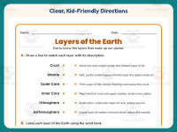 Layers of the Earth Definition Worksheet – 4th Grade Earth Science preview 4